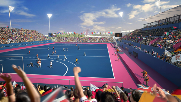 An artist's impression of the Hockey stadium at the London 2012 Olympics